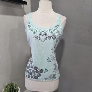 Athleta Mint Green Floral Tank Top